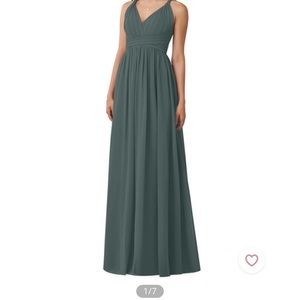 Azazie Ashia Dress in Pewter **HAS BEEN HEMMED**